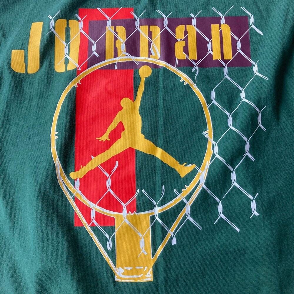 Jordan Shirt Boys Medium Green Long Sleeve Graphic Tee Jumpman Basketball
